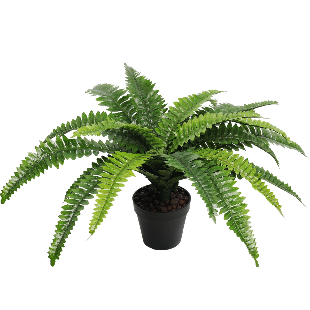 4_32_6_7 Artificial Potted Natural Green Boston Fern (50cm high 70cm wide) - Image 1
