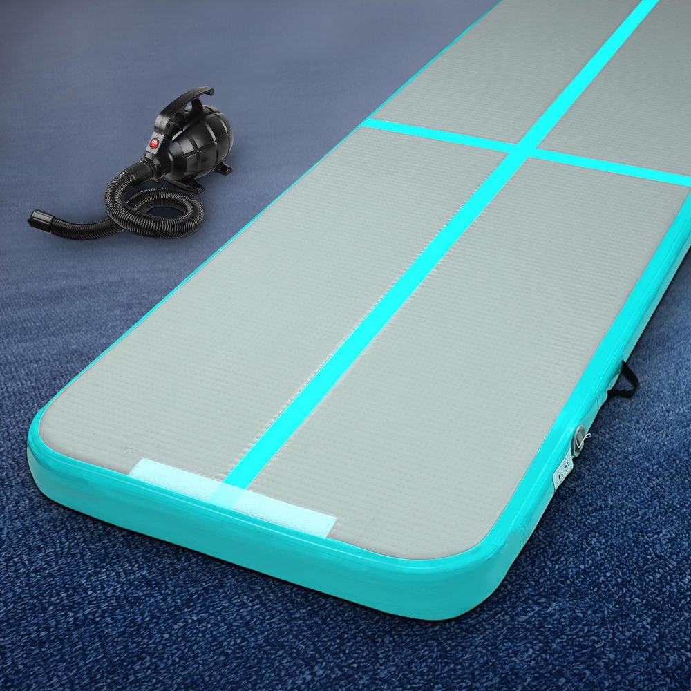 ATM-3-1-01M-MG-AP1-16423-07 Everfit GoFun 3X1M Inflatable Air Track Mat with Pump Tumbling Gymnastics Green - Image 1