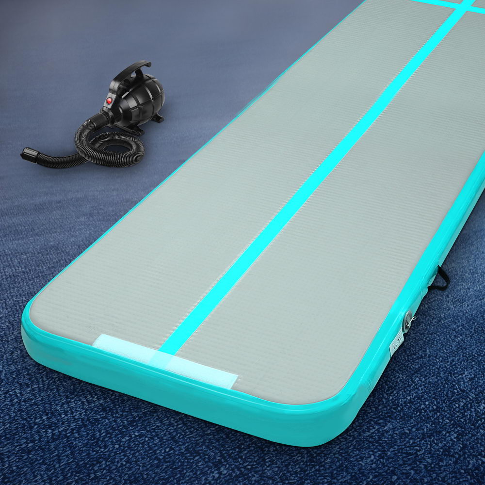ATM-5-1-01M-MG-AP-202502281202-00 Everfit GoFun 5X1M Inflatable Air Track Mat with Pump Tumbling Gymnastics Green - Image 1
