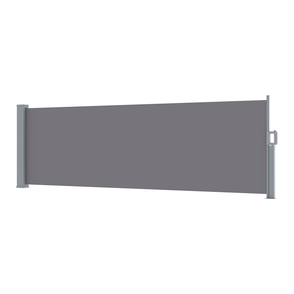 AWN-B-SIDE-FC-100-GREY-191875-00 Instahut Side Awning Sun Shade Outdoor Blinds Retractable Screen 1X3M Grey - Image 1