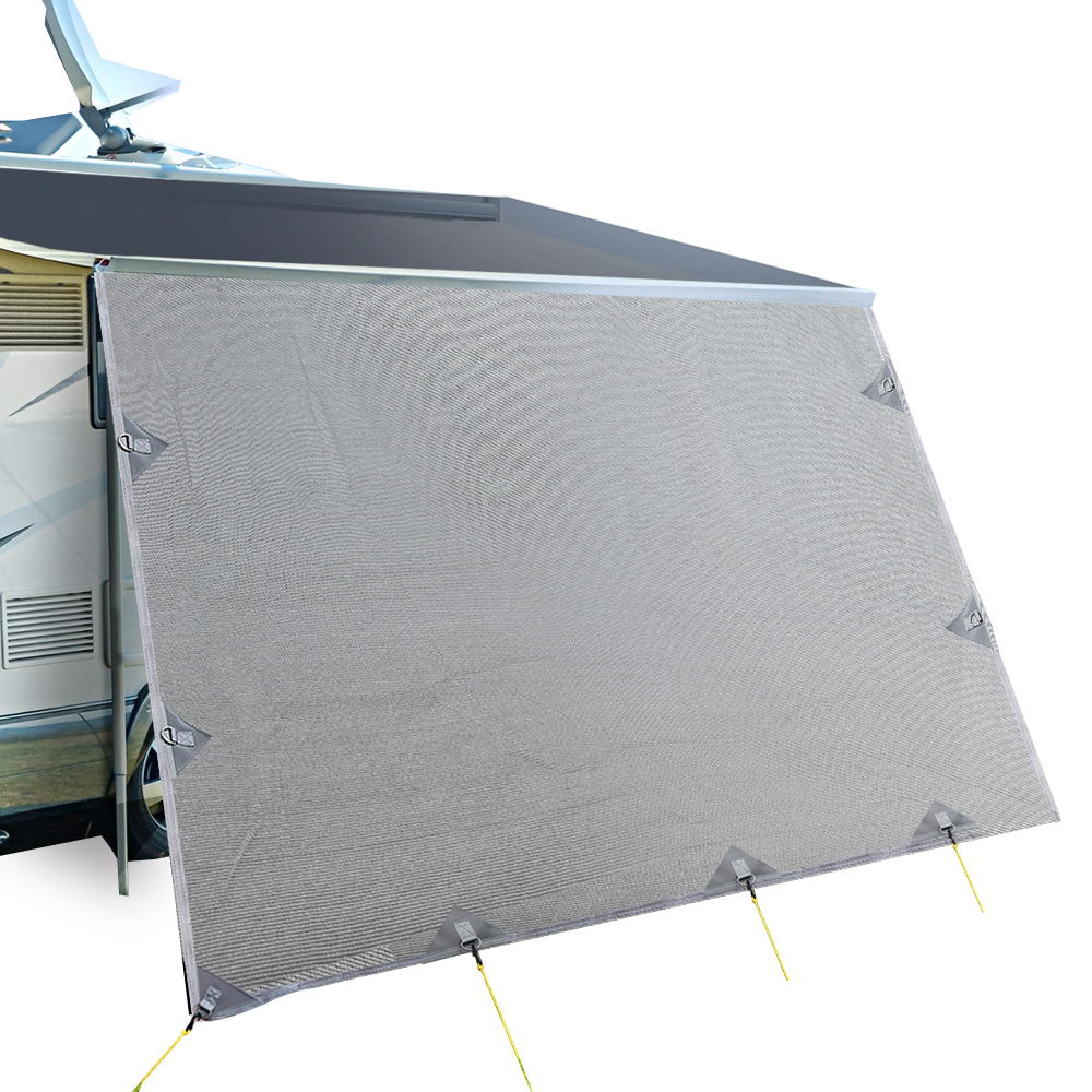 AWN-CV-B-SS-34-00 Caravan Privacy Screen Roll Out Awning 3.4x1.95M End Wall Side Sun Shade Grey - Image 1