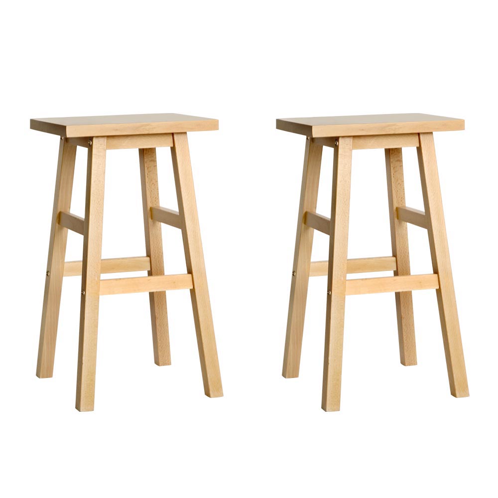 BA-G-7031-NTX2-202502282048-07 Artiss Bar Stools Kitchen Counter Stools Wooden Chairs Natural x2 - Image 1