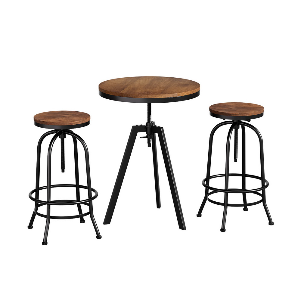 BA-TAB-CHR-SET-V17-202503281538-00 Artiss Bar Table Stools Set Dining Desk Industrial Kitchen Chairs Cafe Pub - Image 1