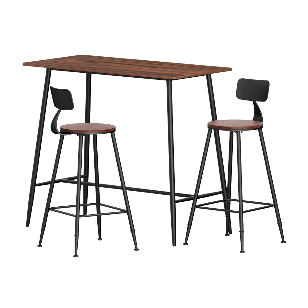 BA-TAB-CHR-SET-WM-202503281538-00 Artiss Bar Table and Stools Set Dining Desk Kitchen Chairs Cafe Pub - Image 1