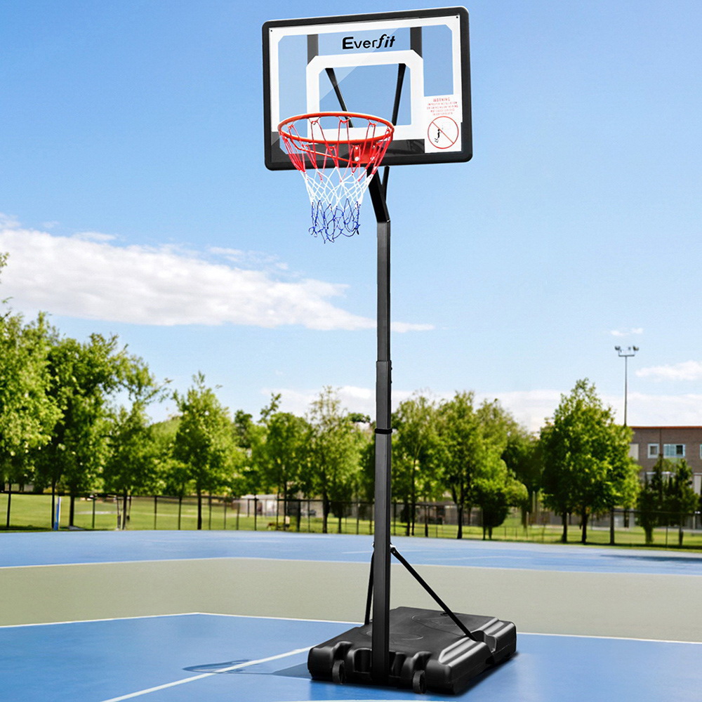 BAS-HOOP-260-12897-07 Everfit 2.6M Basketball Hoop Stand System Adjustable Portable Pro Kids Clear - Image 1