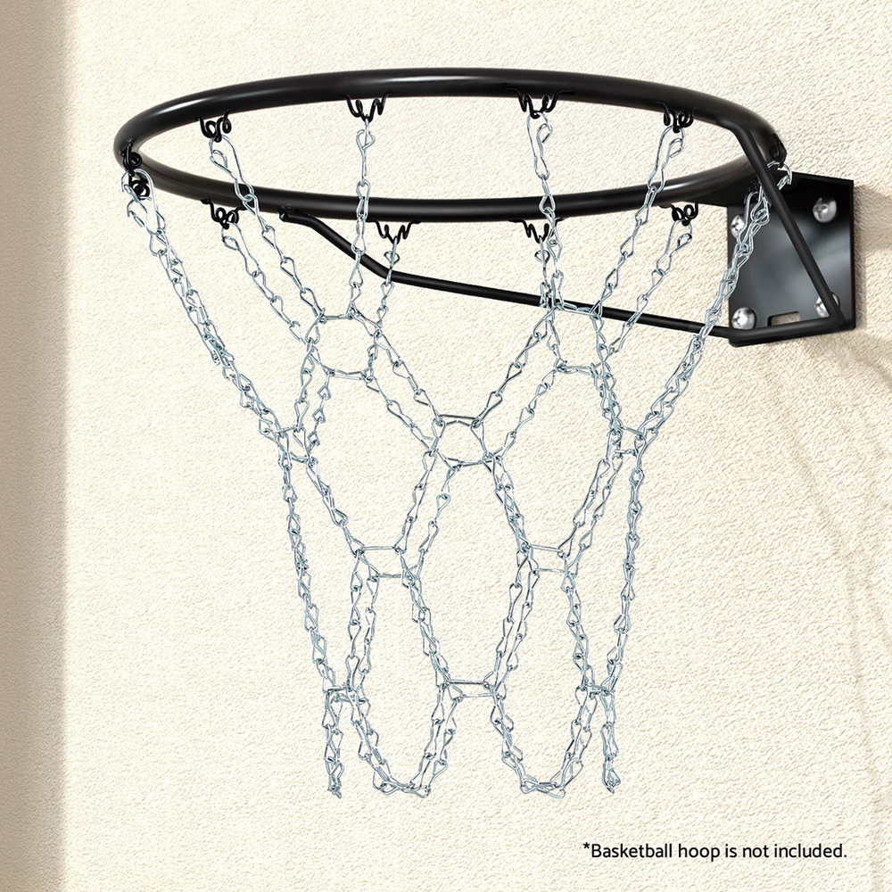 BAS-HOOP-NET-12-LOOP-186496-06 Everfit Basketball Ring Metal Braided Chain Net 12 Loop - Image 1