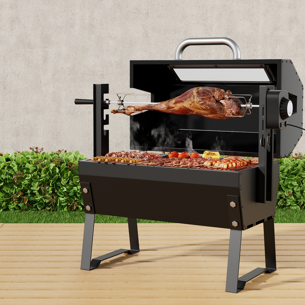 BBQ-ELC-RAC-6535-BK-162110-04 Grillz BBQ Grill Charcoal Electric Smoker Roaster - Image 1