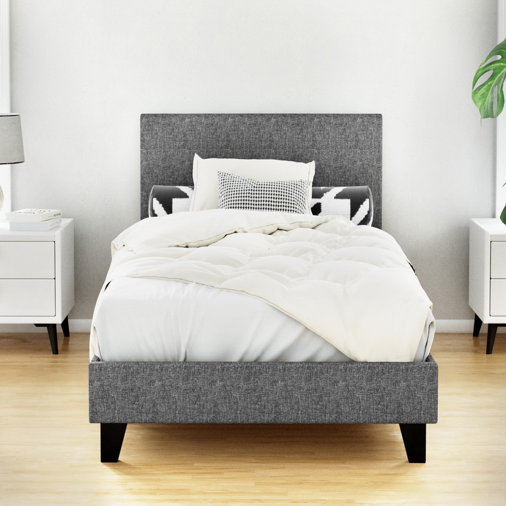 BFRAME-E-NEO-S-GY-AB-202502281430-00 Artiss Bed Frame Single Size Grey NEO - Image 1