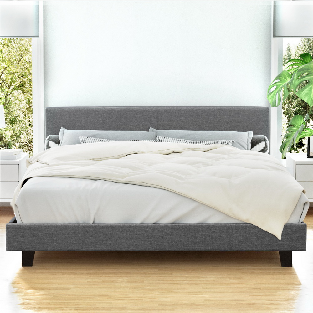 BFRAME-G-NEO-K-GY-ABC-225253-07 Artiss Bed Frame King Size Grey NEO - Image 1