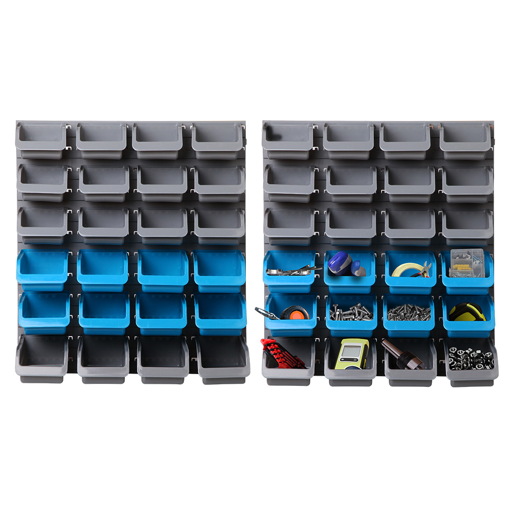 BIN-WALL-48-00 Giantz 48 Storage Bin Rack Wall Mounted Steel Board - Image 1