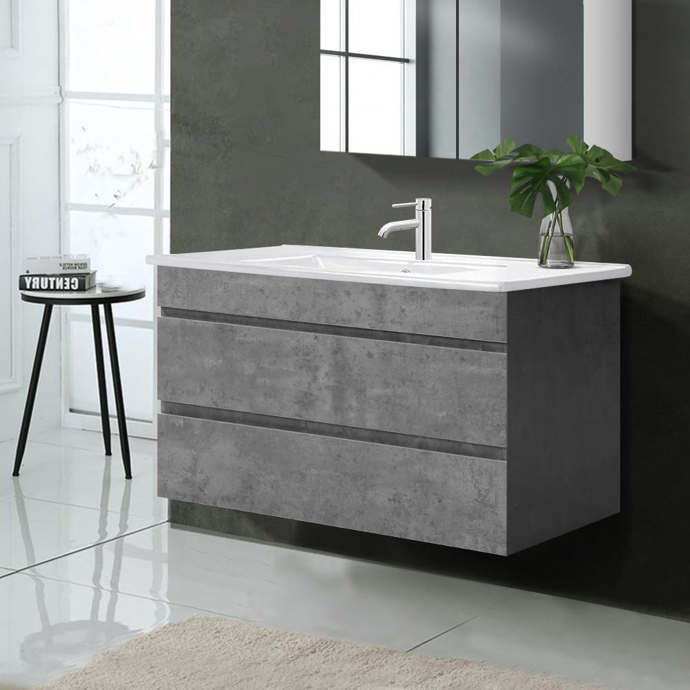 BV-YQ02-900-CEMENT-ABC-20753-08 Cefito Vanity Unit 915mm with Basin Grey - Image 1