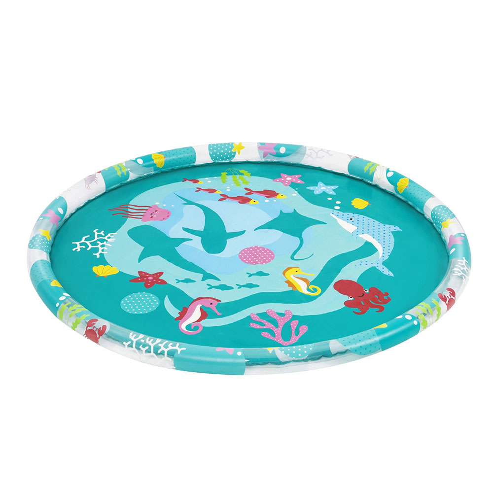 BW-POOL-PLAY-52487-190329-00 Bestway Kids Inflatable Pad Round Splash Pool Sprinkler Spray Toys Marine 165cm - Image 1