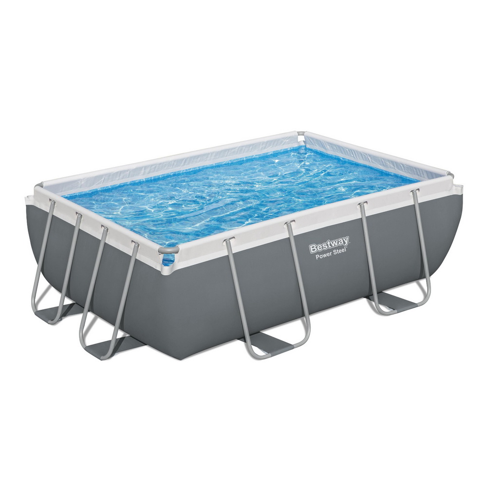 BW-POOL-SQ-282-56631-191715-00 Bestway Swimming Pool 282x196x84cm Steel Frame Above Ground Pools Filter Pump 3662L - Image 1
