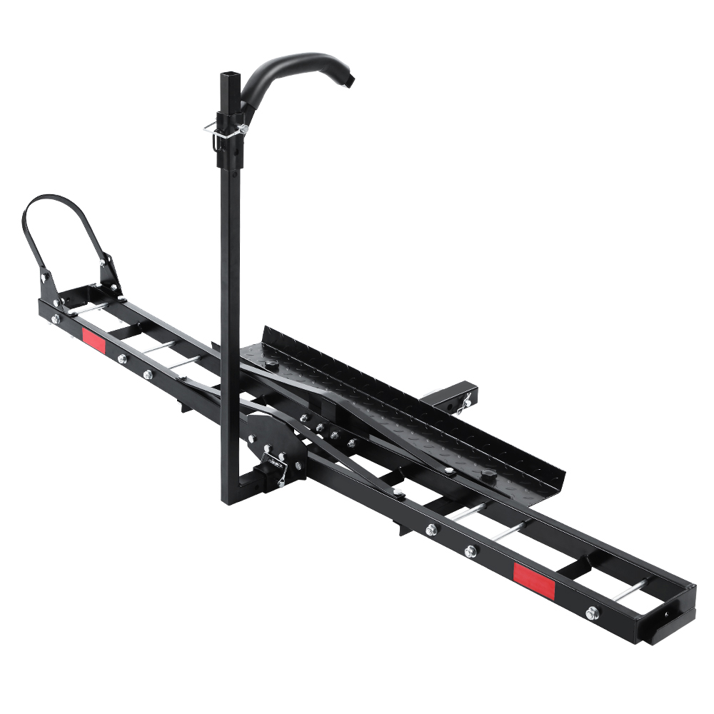 CAR-MC-CARRIER-6039-AB-00 Giantz Motorcycle Motorbike Carrier Rack Ramp 2"Towbar Adjustable Height Black,Giantz Motorcycle Motorbike Carrier Rack Ramp 2"Towbar Adjustable Height Black - Image 1