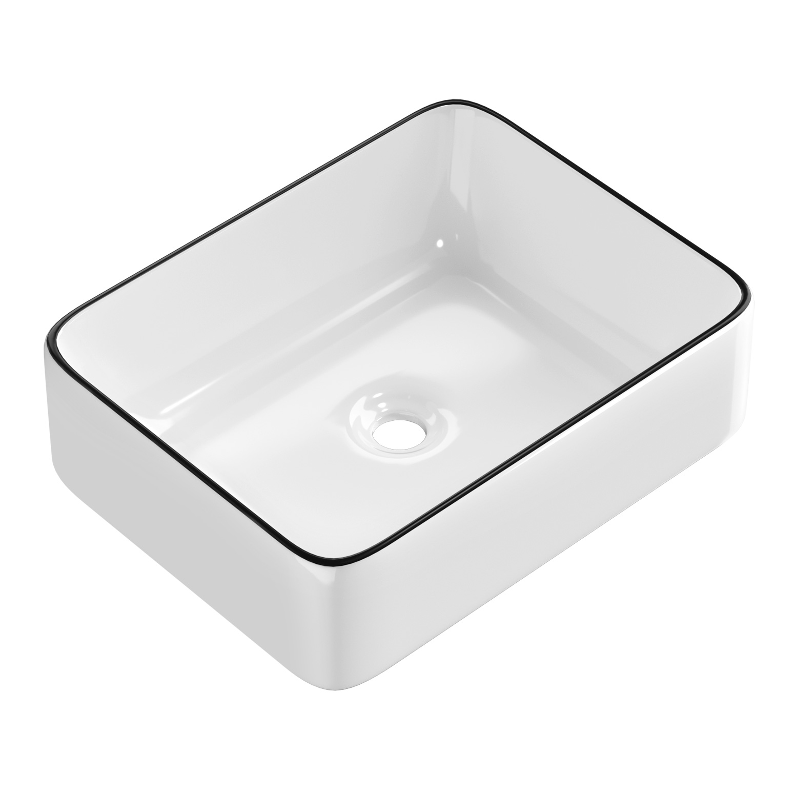 CB-480-WH-BK-149218-00 Cefito Bathroom Basin Ceramic Vanity Sink Hand Wash Bowl Above Counter 48x37cm - Image 1