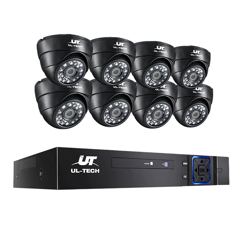 CCTV-8C-8D-BK-12389-00 UL-tech CCTV Security System 8CH DVR 8 Cameras 1080p - Image 1