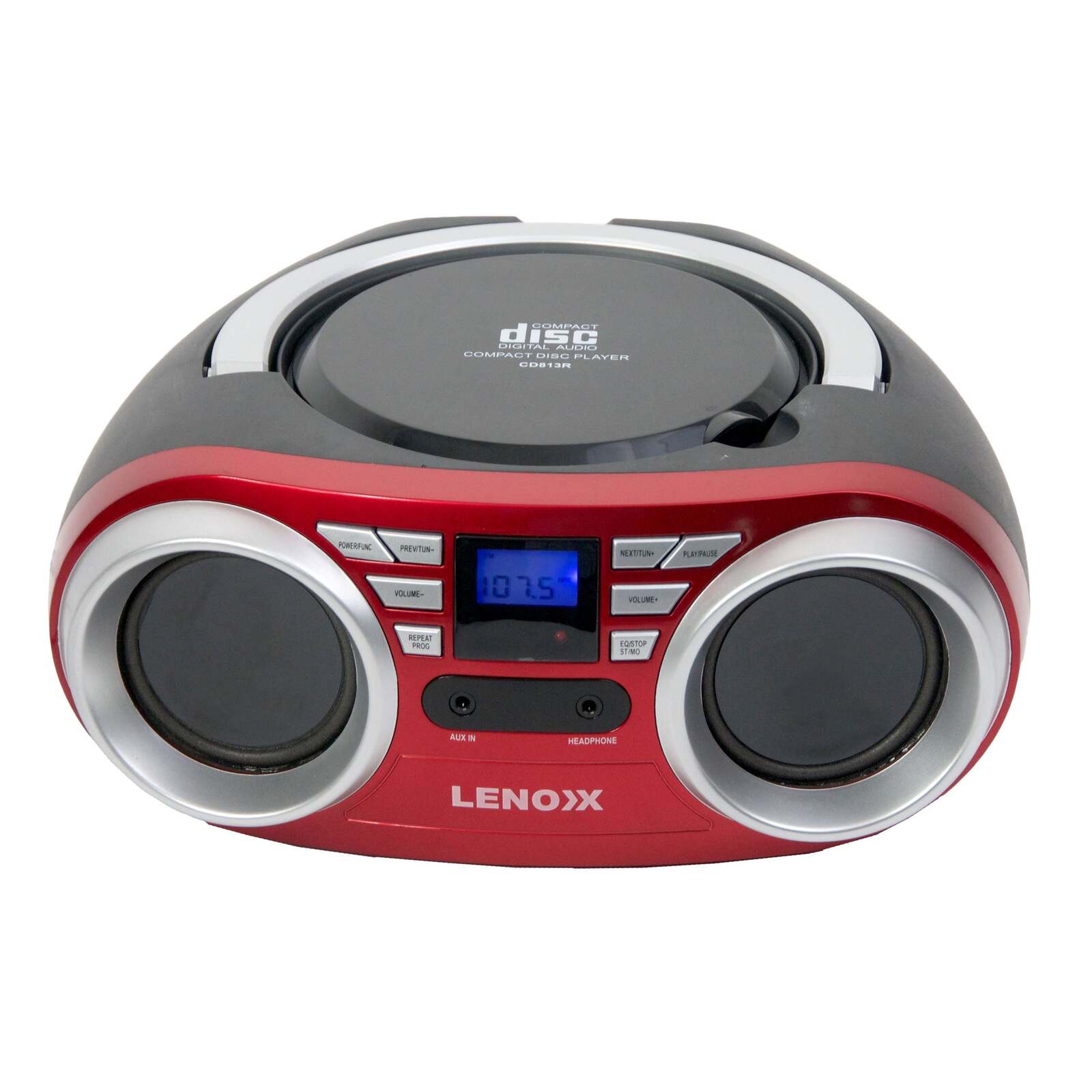 CD813R Portable CD Player (Red) 4W Speaker with FM Radio & AUX In - Image 1