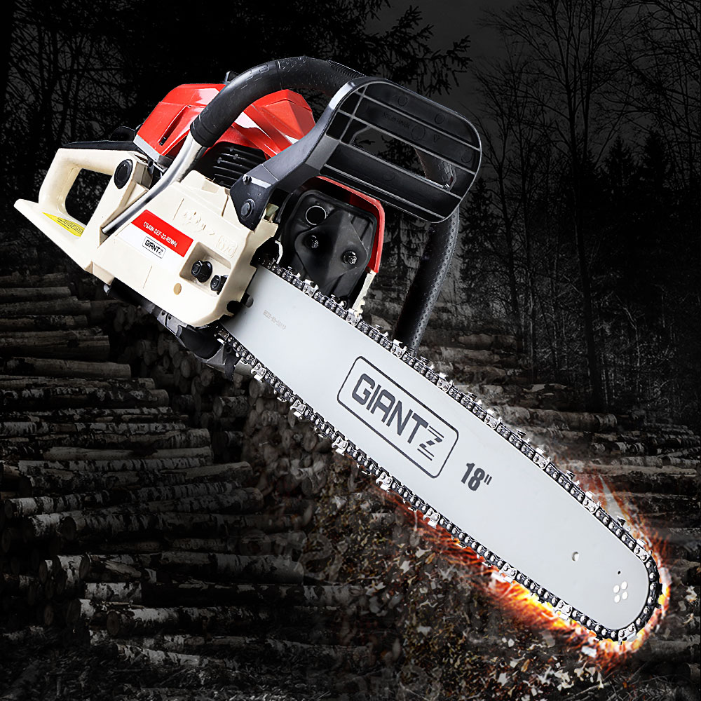 CSAW-SEF-22-RDWH-202502282004-00 Giantz Chainsaw Petrol 75CC 18" Bar Commercial E-Start Pruning Chain Saw - Image 1