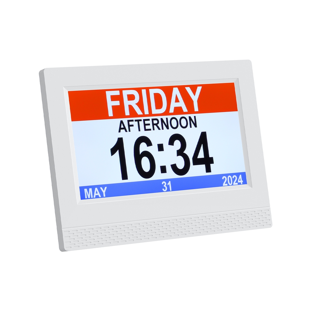 DDC-7INCH-WH-185529-00 Artiss 7" Digital Day Clock Calendar Alarm White - Image 1