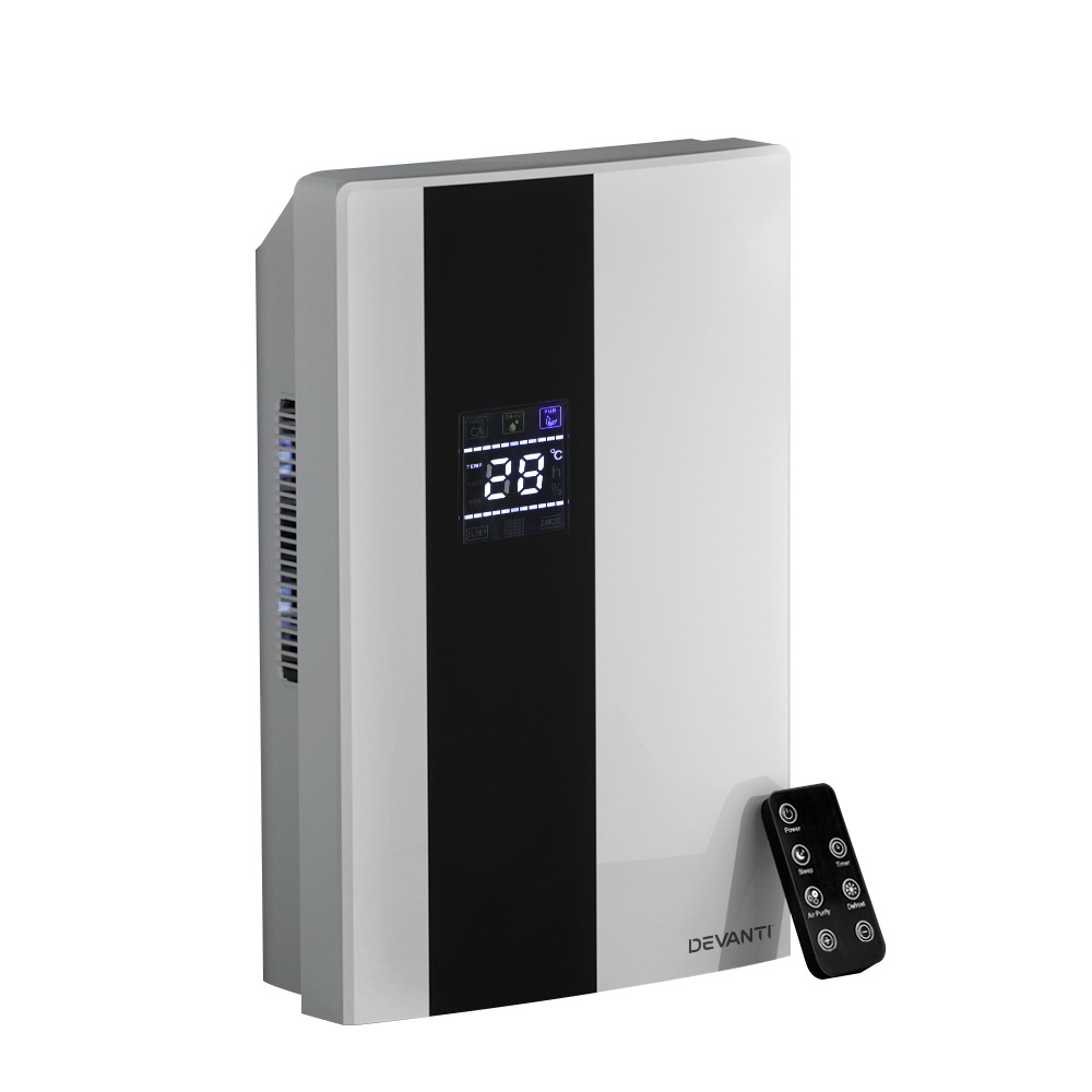 DH-002-BK-WH-00 Devanti Dehumidifier 2L Air Purifier White - Image 1