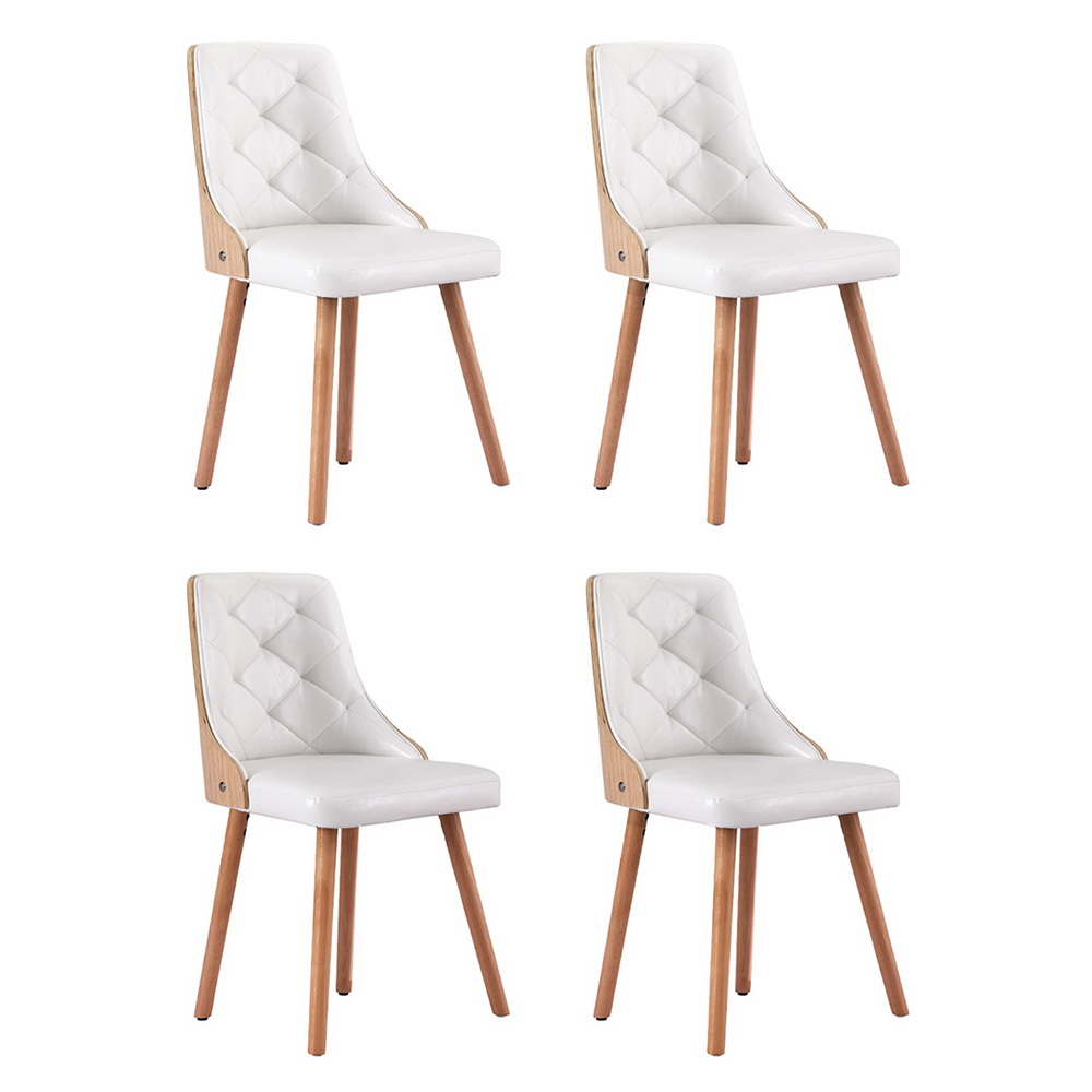 DINC-TW-2004-PU-WHX4-202504231106-00 1 Set of 4 Artiss Dining Chairs White PU - Image 1