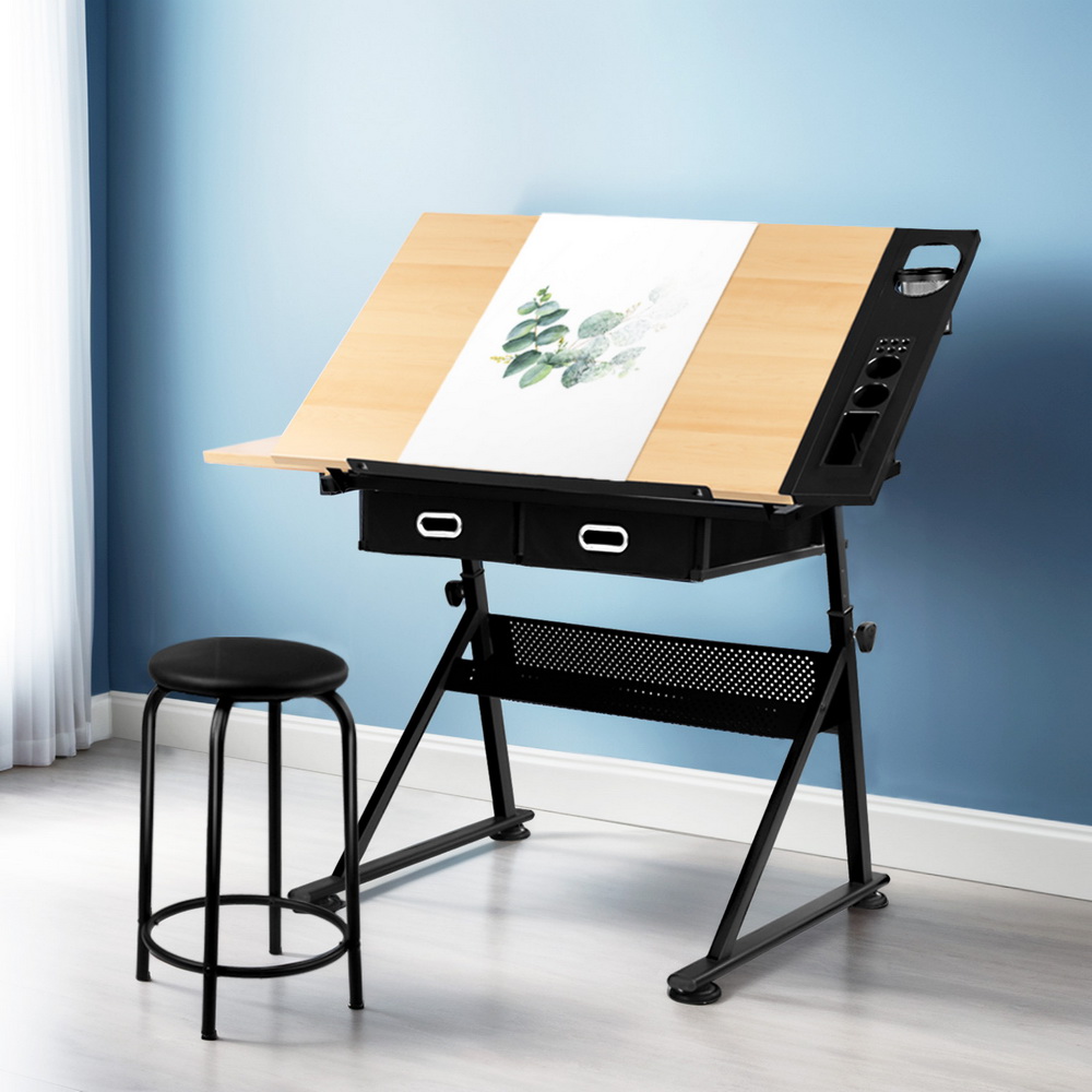 DRAW-DESK-ST19-OA-13000-07 Artiss Drawing Desk Drafting Table - Image 1