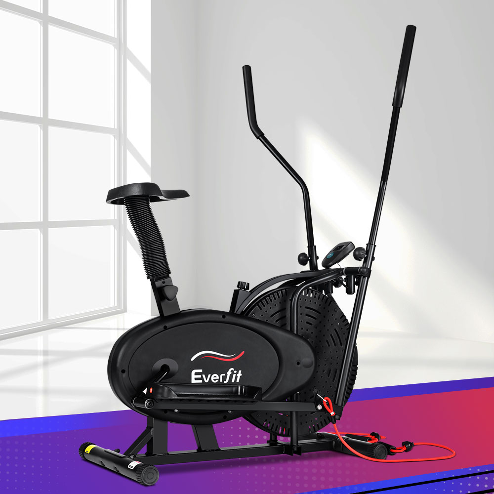 EB-F-ELLI-03-4IN-BK-202502281036-00 Everfit Exercise Bike 4 in 1 Elliptical Cross Trainer Home Gym Indoor Cardio - Image 1