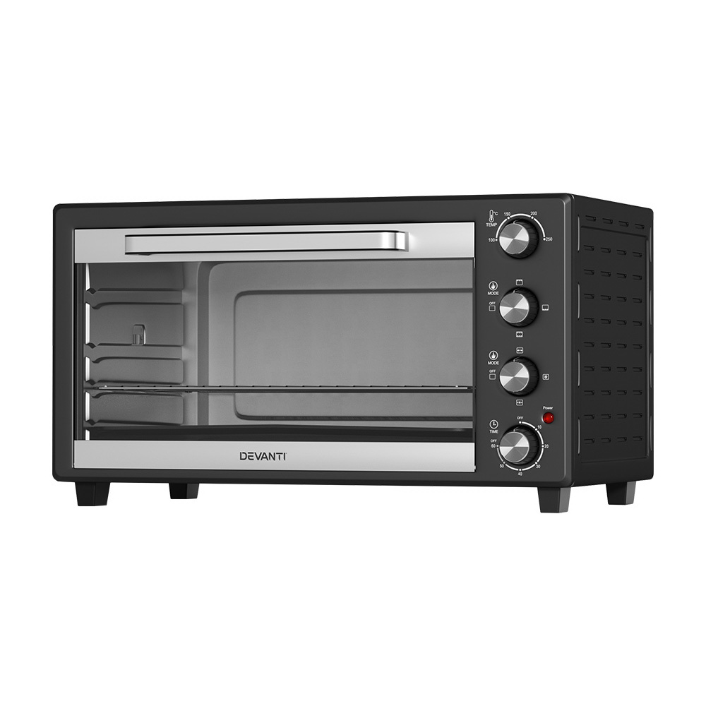 ECO-B-NHP-60L-BK-38121-00 Devanti 60L Convection Oven Electric Fryer Ovens 2000W - Image 1