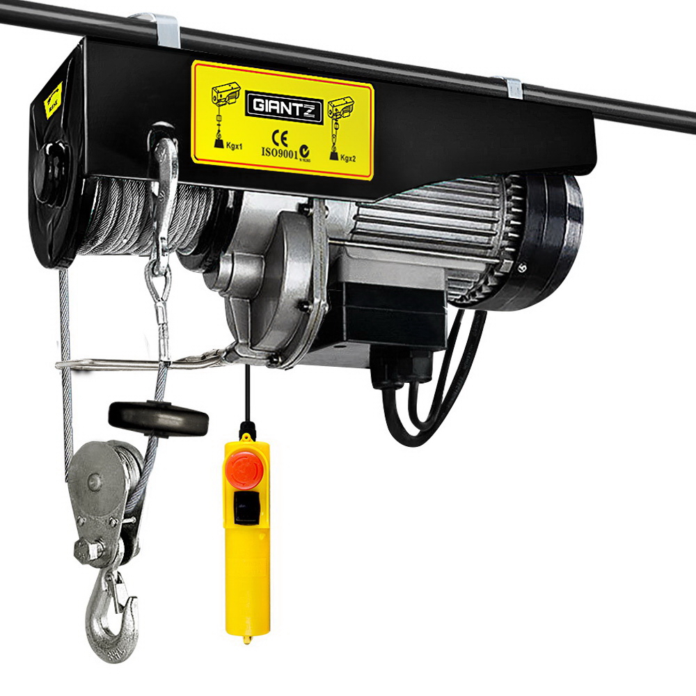EH-18M-PA800A-00 Giantz Electric Hoist Winch 400/800KG Cable 18M Rope Tool Remote Chain Lifting - Image 1