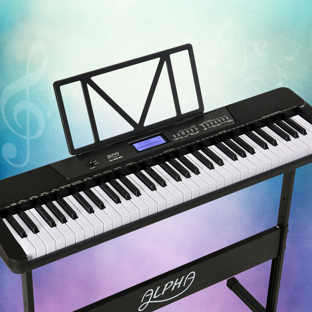 EK-JK-62-BK-H-95236-04 Alpha 61 Keys Electronic Piano Keyboard Digital Electric w/ Stand Touch Sensitive - Image 1