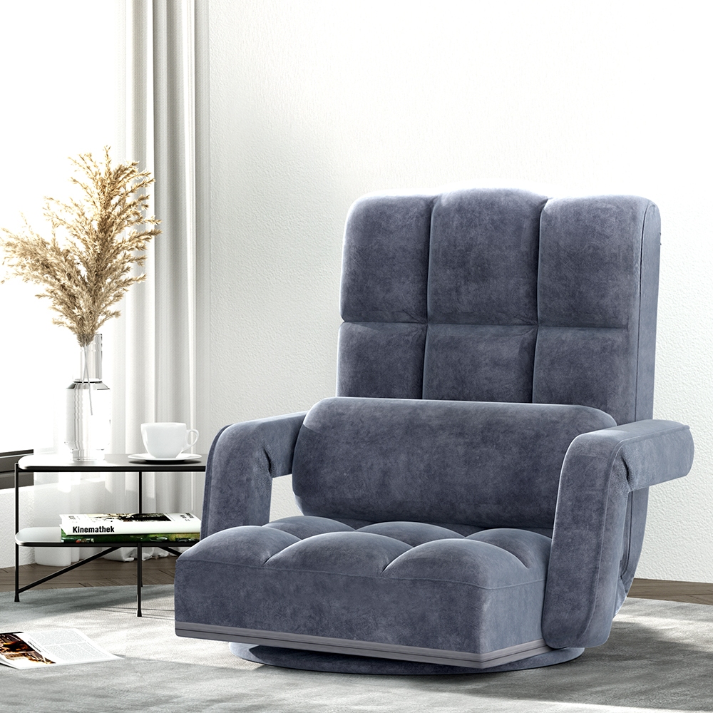 FLOOR-0163-VEL-CH-202502281250-00 Artiss Floor Chair Lounge Sofa Swivel Charcoal - Image 1