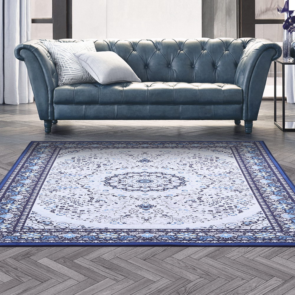 FLR-2193-200X290-BL-GY-202502282042-00 Artiss Rug 200x290cm Area Rug Large Carpet Soft Short Pile Modern Gaspar - Image 1
