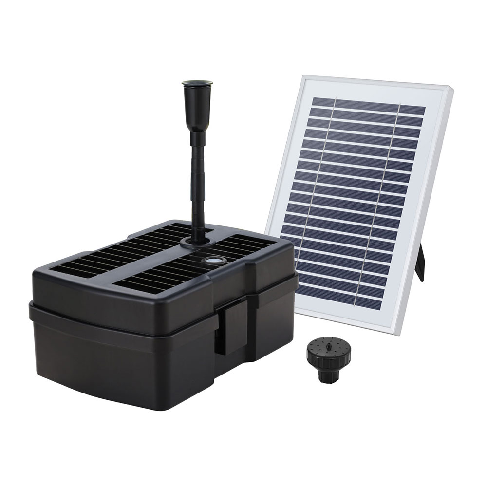 FOUNT-POND-B-470-BOX-190120-00 Gardeon Solar Submersible Water Pond Fountain Pump with Filter Box 4.6FT 470L/H - Image 1