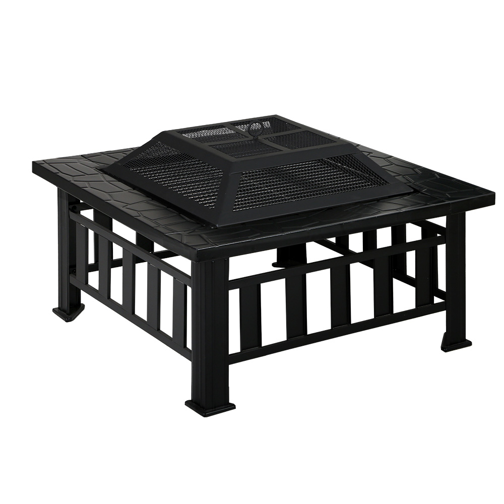 FPIT-BBQ-2IN1-STONE-00 Grillz Fire Pit BBQ Grill 2-In-1 Table - Image 1