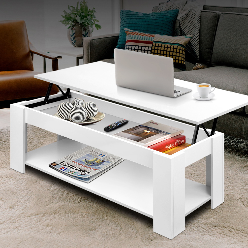 FURNI-G-COF-LIFT-WH-202502281346-00 Artiss Coffee Table Lift-top Coffee Table White - Image 1