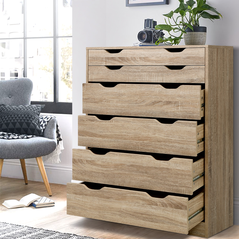FURNI-G-DT-4D2-OAK-AB-20177-08 Artiss 6 Chest of Drawers - MYLA Oak - Image 1