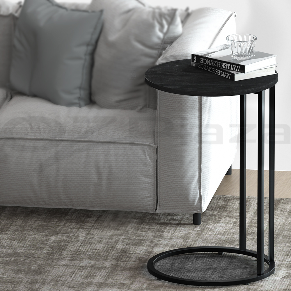 FURNI-G-IND-COF-01-BK-202502281346-00 Artiss Coffee Table Side Table Round Black Martha - Image 1