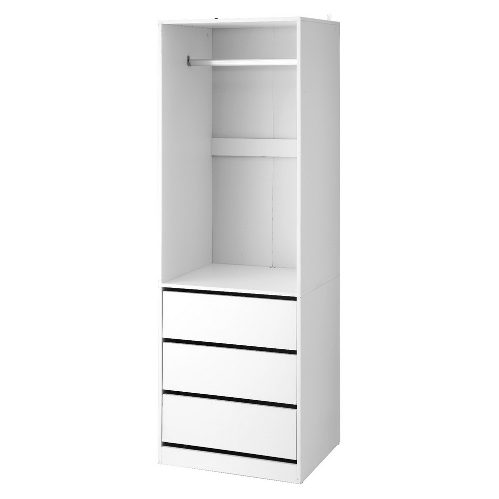 FURNI-L-WR01-3D-WH-AB-202505011206-00 Artiss Wardrobe Clothes Closet Storage Organizer White - Image 1