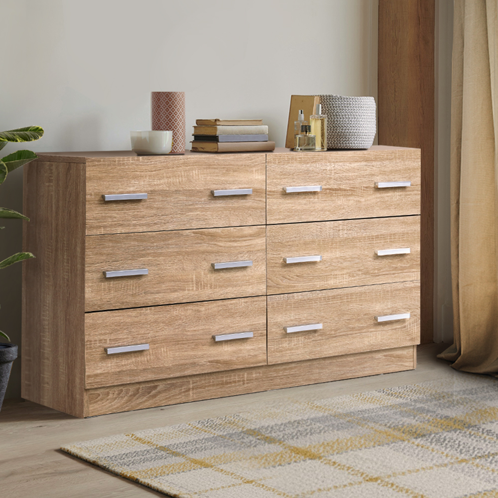 FURNI-N-CDR-01-WD-AB-20057-06 Artiss 6 Chest of Drawers - VEDA Pine - Image 1