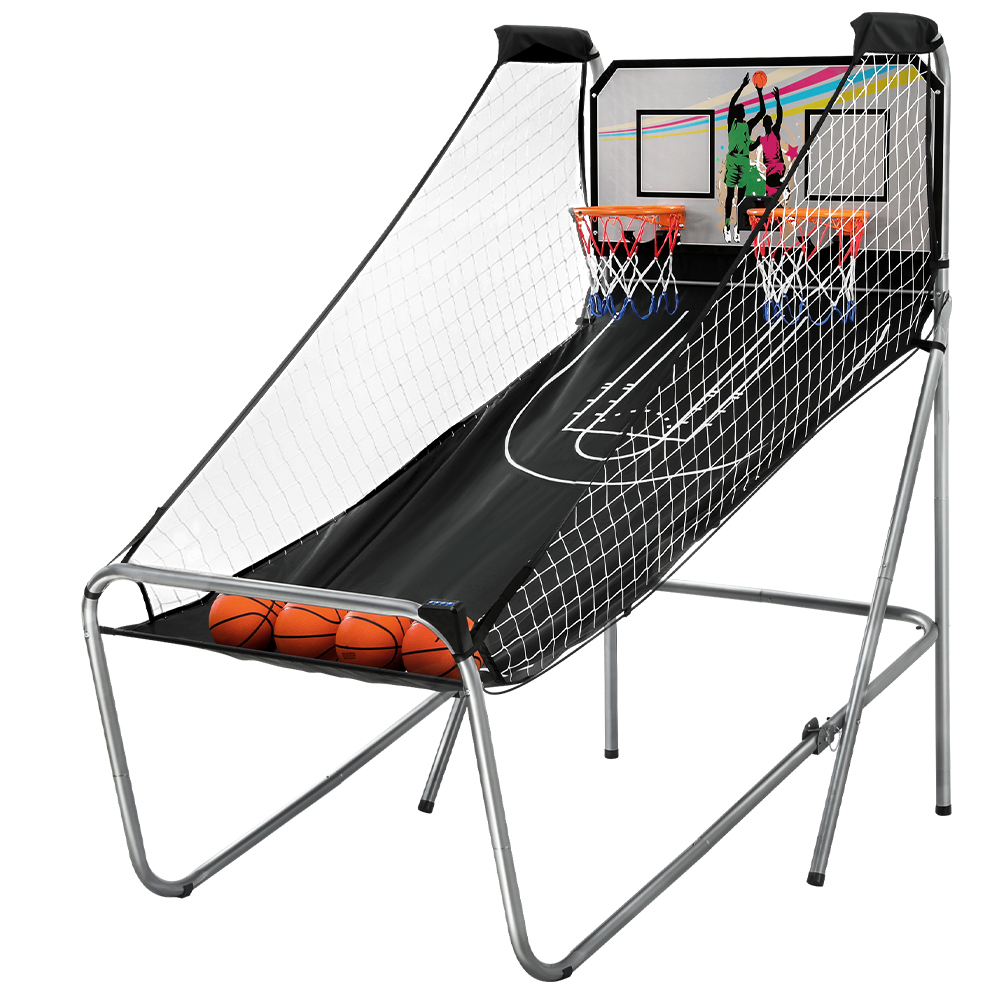 GAME-BAS-D-205-GR-91763-00 Basketball Arcade Game Electronic Scorer 8 Games Double Shoot Grey - Image 1