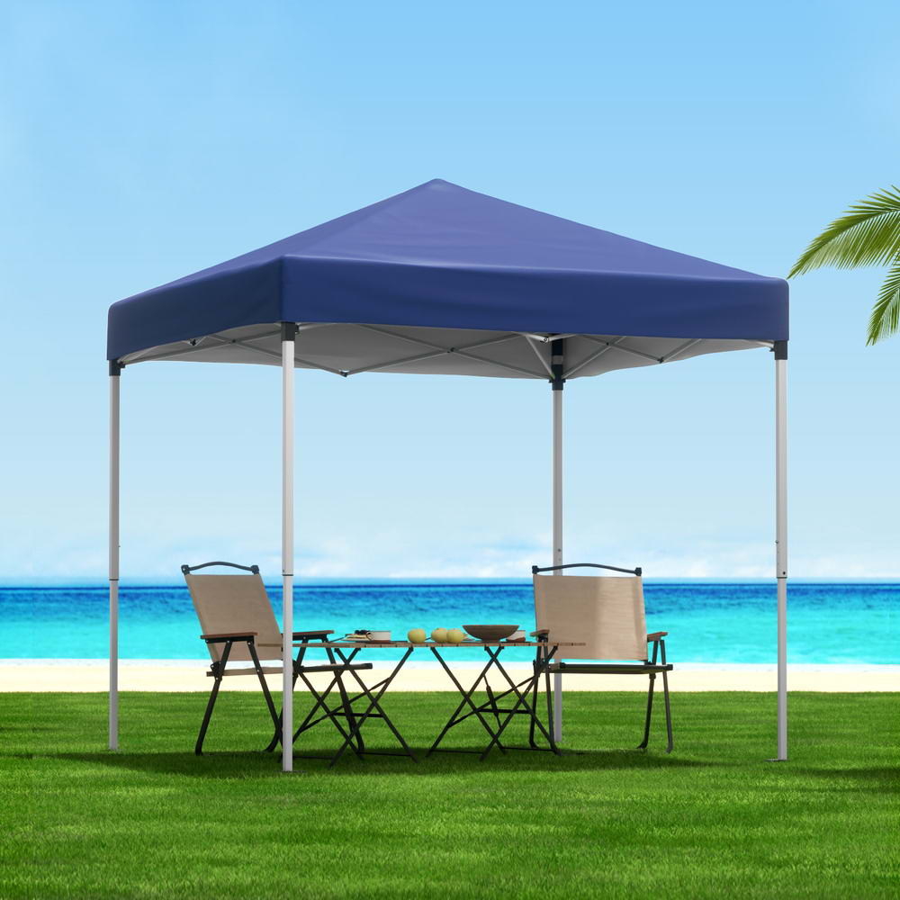 GAZEBO-T-2X2-F-EC-BU-197370-06 Instahut Gazebo 2x2m Outdoor Patio Garden Marquee Shade Blue - Image 1