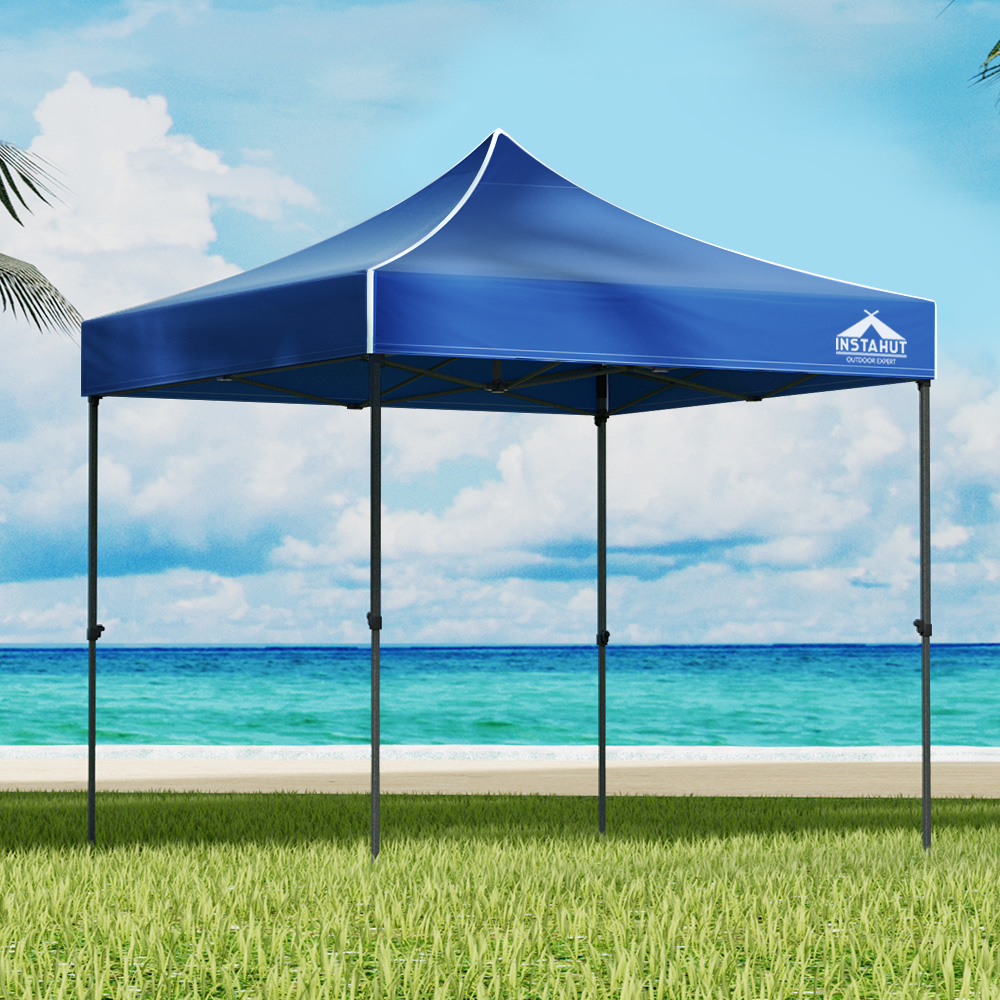 GAZEBO-T-3X3-F-BU-202502281830-00 Instahut Gazebo Pop Up Marquee 3x3 Folding Tent Outdoor Camping 500D Oxford Blue - Image 1