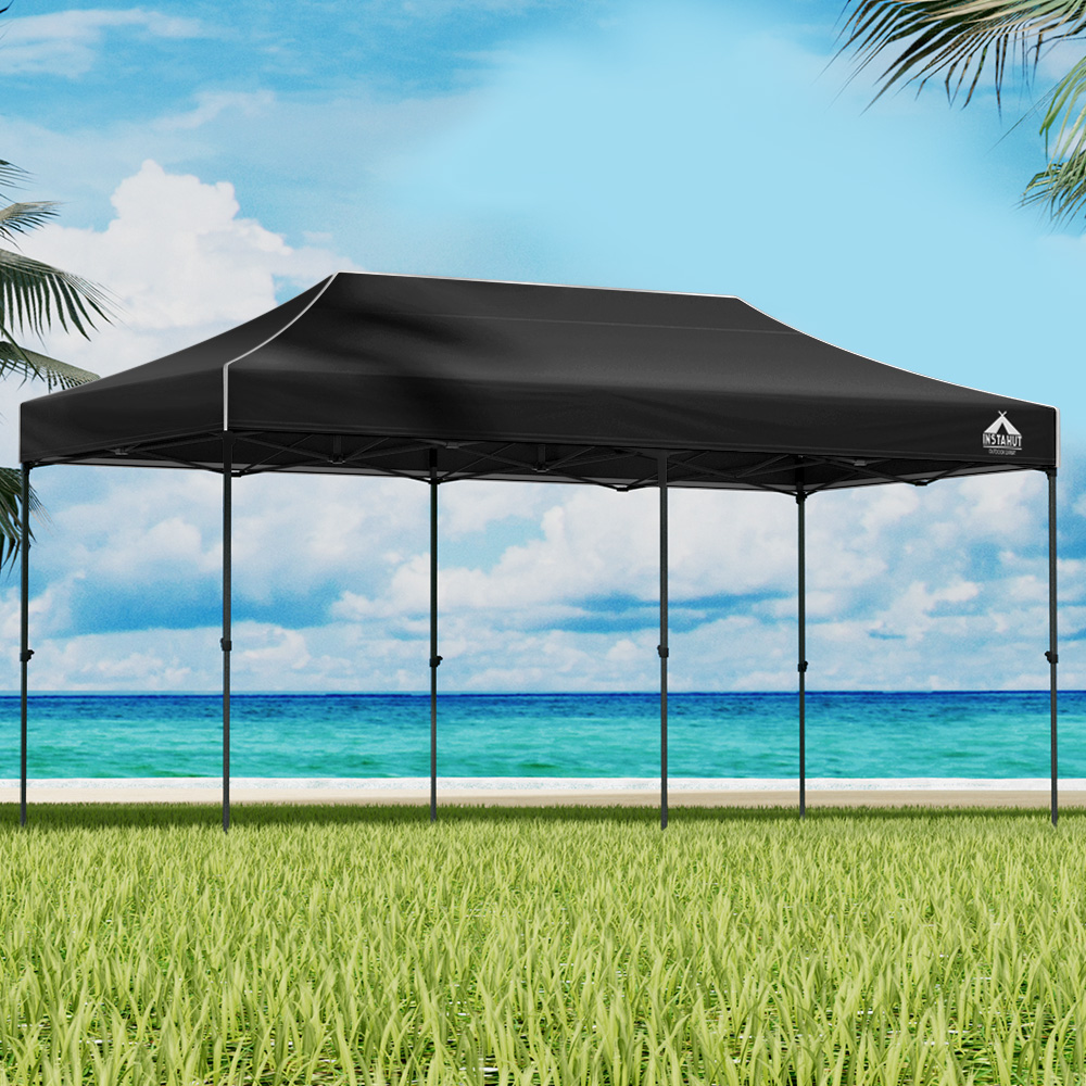 GAZEBO-T-3X6-F-BK-BASE-81898-06 Instahut Gazebo Pop Up Marquee 3x6 Folding Outdoor 500D Tent Base Pod Black - Image 1