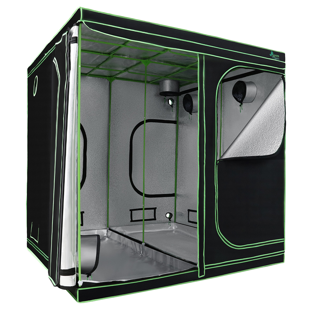 GT-D-200X200X200-00 Green Fingers Grow Tent 200x200x200CM Hydroponics Kit Indoor Plant Room System - Image 1
