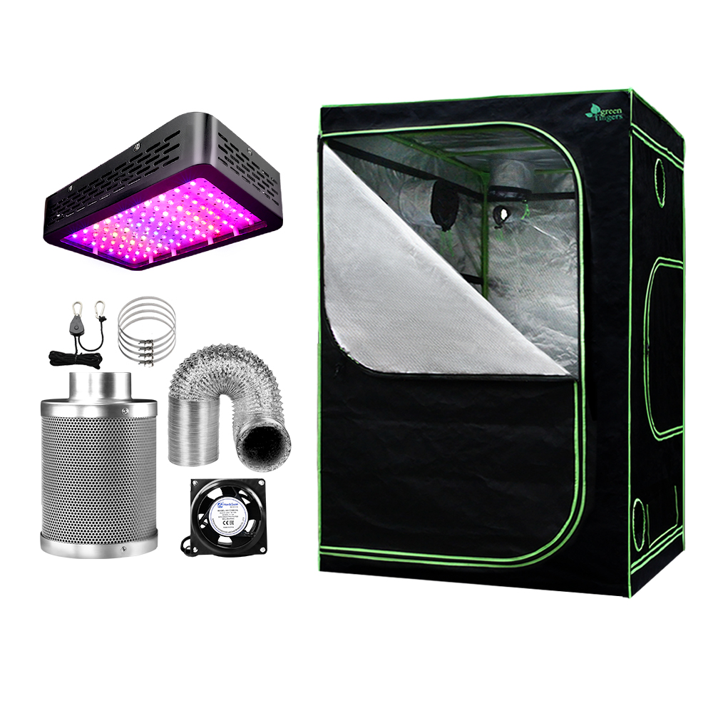 GT-TLK-150X150X200-1000-4IN-00 Green Fingers Grow Tent Light Kit 150x150x200CM 1000W LED 4" Vent Fan,Green Fingers Grow Tent Light Kit LED 1000W Full Spectrum 4" Vent 150x150x200CM - Image 1