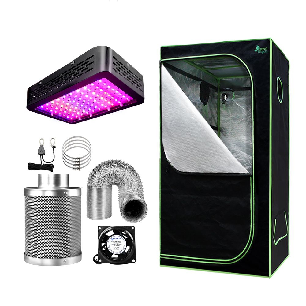 GT-TLK-80X80X160-1000-4IN-00 Green Fingers Grow Tent Light Kit 80x80x160CM 1000W LED 4" Vent Fan,Green Fingers Grow Tent Light Kit LED 1000W Full Spectrum 4" Vent 80x80x160CM - Image 1