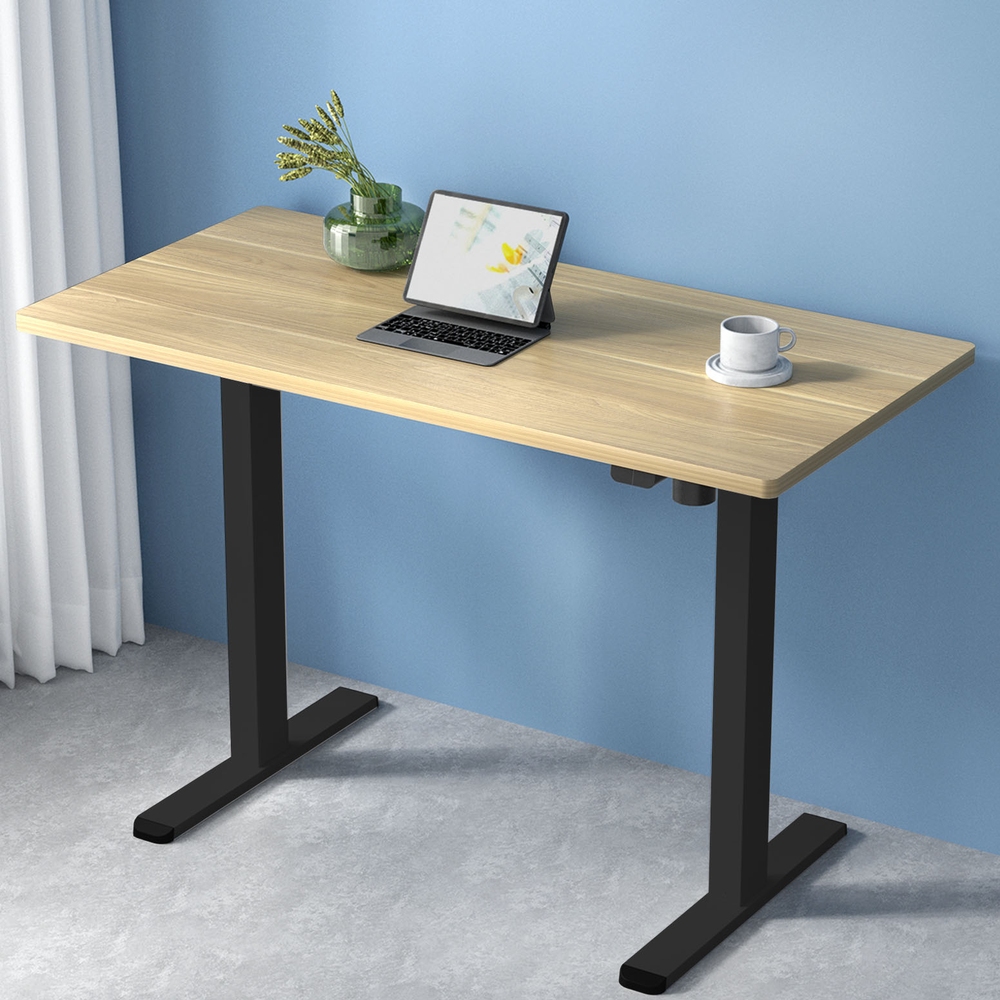HASD-114G-BKDF-NTDB-140-61851-06 Artiss Standing Desk Motorised White Oak 140CM - Image 1