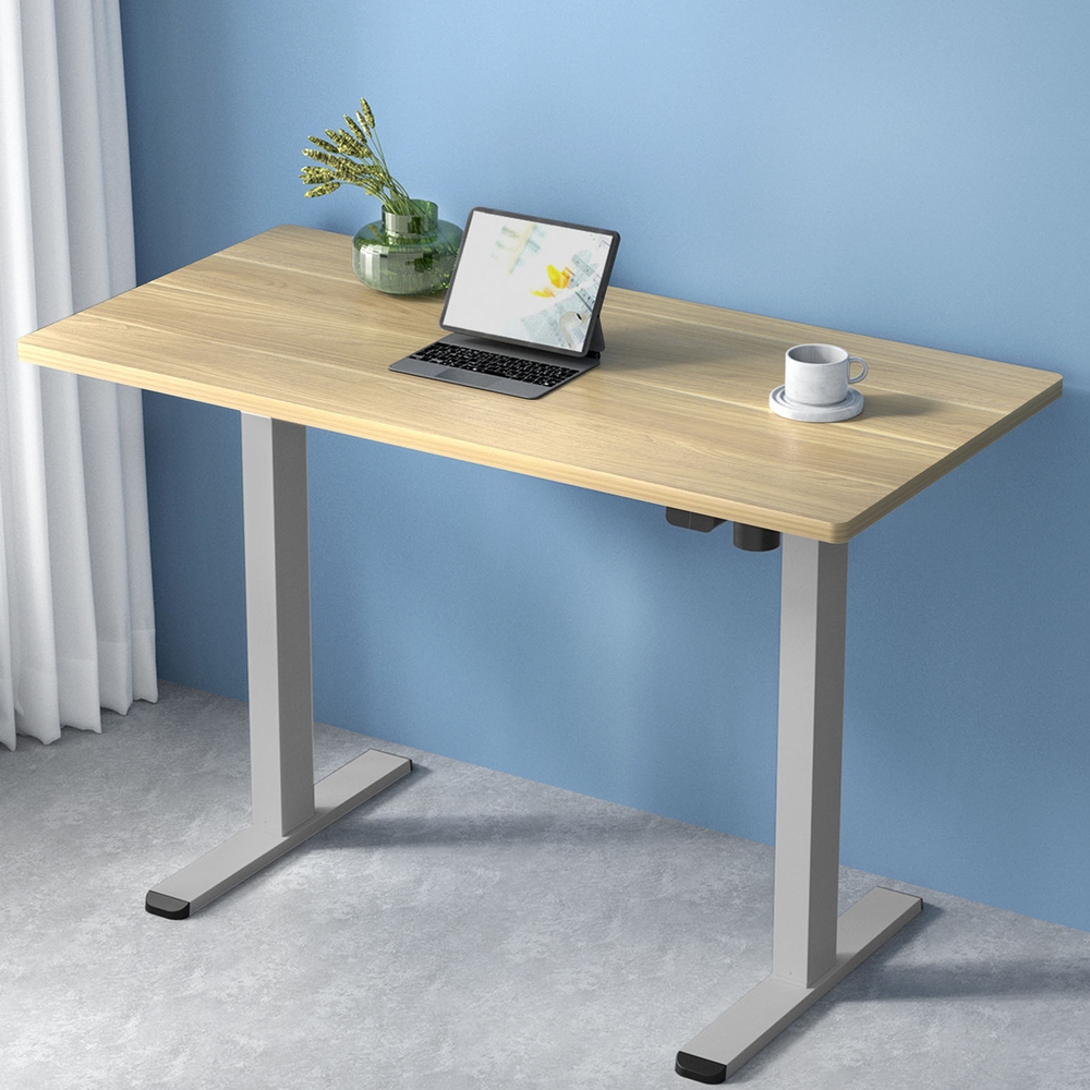 HASD-114G-GYDF-NTDB-120-61846-06 Artiss Standing Desk Motorised 120CM White Oak - Image 1