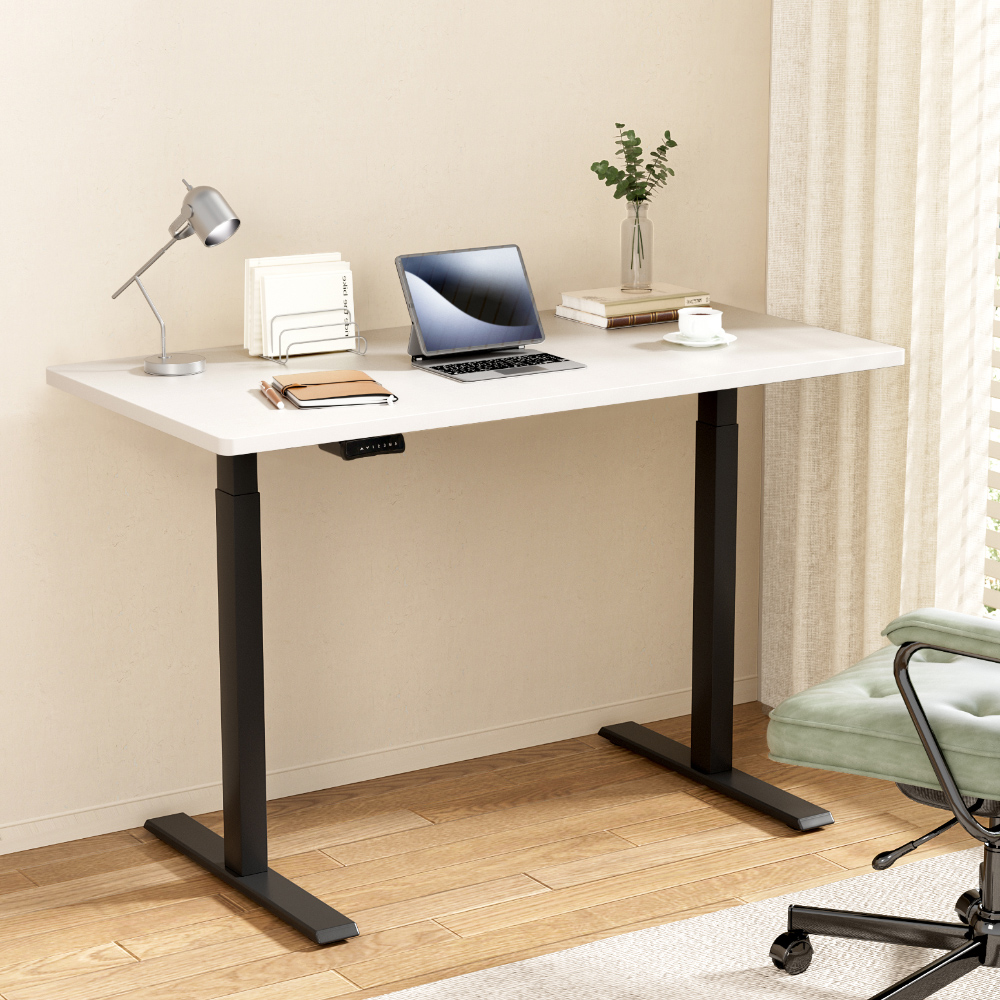 HASD-268-BKDF-WHDB-120-202502281044-00 Artiss Standing Desk Motorised Dual Motor White 120CM - Image 1