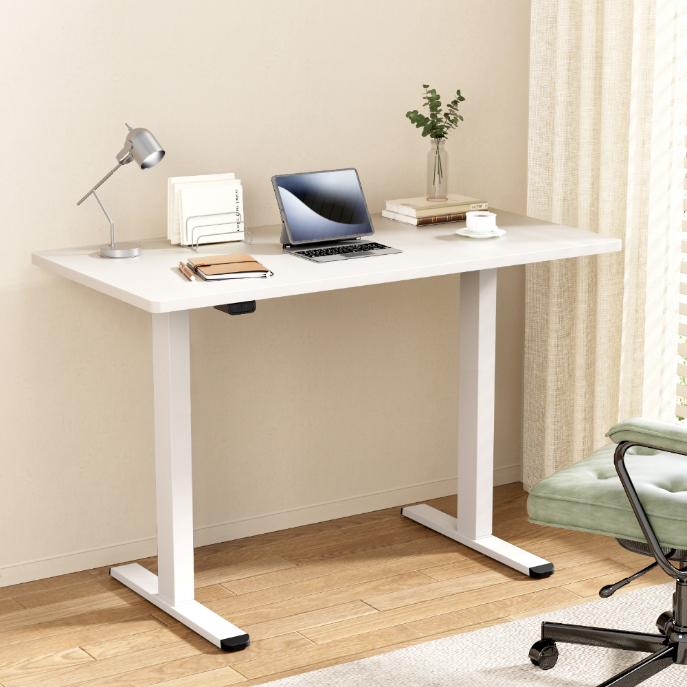 HASD-268-WHDF-WHDB-140-202502281046-00 Artiss Standing Desk Motorised Dual Motor 140CM White - Image 1